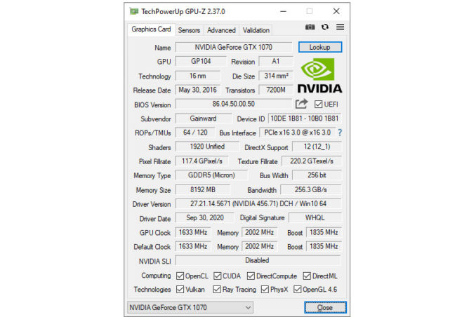 GPU-Z 2.37 RTX 3060