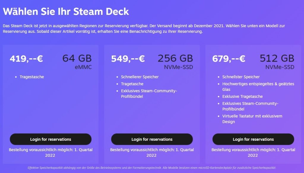 steam deck kaufen vorbestellen