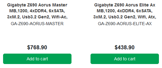 gigabyte z690 mainboards