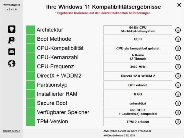 Windows 11 Kompatibilität prüfen