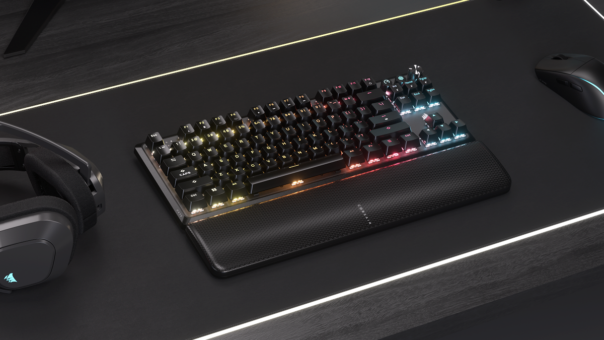 thumbnail interactive-video image 1 of CORSAIR K70 PRO TKL Tenkeyless Mechanical Gaming Keyboard - Hall Effect MGX Switches, Rapid Trigger, 8000Hz Polling 1 of 12